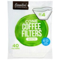 Essential Everyday White Cone Coffee Filters, 40 Each