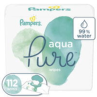 Pampers AquaPure Sensitive Baby Wipes 2X Pop-Top, 112 Each