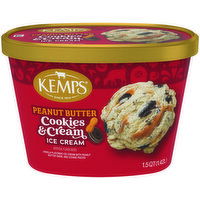 Kemps Peanut Butter Cookies & Cream Ice Cream, 1.5 Quart