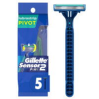 Gillette Sensor2 Plus Pivoting Head Men's Disposable Razors, 5 Each