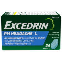 Excedrin PM Headache, Caplets, 24 Each