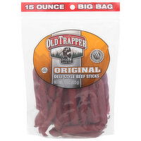 Old Trapper Beef Sticks, Deli Style, Original, 15 Ounce