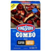 Kingsford Combo Pack, with Sweet & Smoky Kansas City Style BBQ Sauce, Pork Burnt Ends/St. Louis Style Center Cut Pork Ribs, 32 Ounce