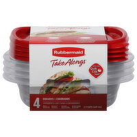 Rubbermaid Take Alongs Containers & Lids, Squares, 4 Each