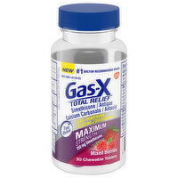 Gas-X Antigas/Antacid, Maximum Strength, 250 mg, Chewable Tablets, Mixed Berries, 30 Each