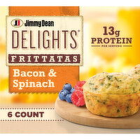 Jimmy Dean Delights Frittatas with Bacon & Spinach, Frozen Breakfast, 6 Each