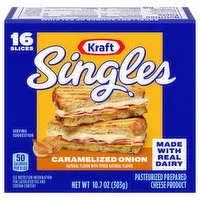 Kraft Singles Cheese Product, Caramelized Onion, Pasteurized Prepared, 16 Each