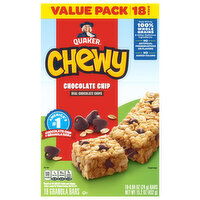 Quaker Chewy Chocolate Chip Granola Bars Value Pack, 18 Each