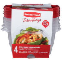 Rubbermaid Take Alongs Containers & Lids, Small Bowls, 3.2 Cups, 4 Each