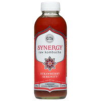 GT's Synergy Kombucha, Raw, Strawberry Serenity, 16 Fluid ounce