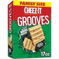 Cheez-It Grooves Crunchy Cheese Crackers, Sharp White Cheddar, Family Size, 17 Ounce