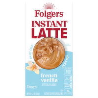 Folgers Instant Latte, French Vanilla, 4 Each