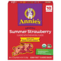 Annie's Fruit Flavored Snacks, Organic, Bunny, Summer Strawberry, 10 Each