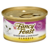 Fancy Feast Cat Food, Gourmet, Tender Beef & Liver Feast, Classic, 3 Ounce