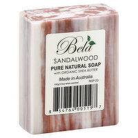 Bela Soap, Pure Natural, with Organic Shea Butter, Sandalwood, 3.5 Ounce