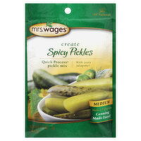 Mrs. Wages Pickle Mix, Quick Process, Spicy, Medium, 6.5 Ounce