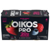 Oikos Pro Yogurt, Mixed Berry Flavored, 4 Pack, 4 Each