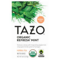 Tazo Organic Bags Refresh Mint Herbal Tea, 16 Each