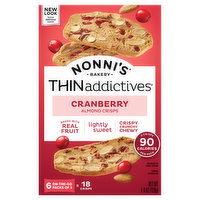 Nonni's ThinAddictives Almond Crisps, Cranberry, 6 Each