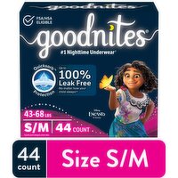 Goodnites Small/Medium (43-68 lbs) Disney Encanto Girls Underwear, 44 Each