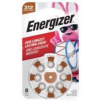 Energizer Batteries, Hearing Aid, Zinc Air, Size 312, 8 Each