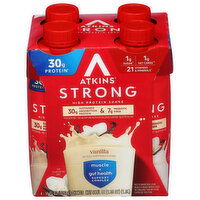 Atkins High Protein Shake, Strong, Muscle + Gut Health, 4 Each