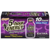 5-Hour Energy Energy Shot, Extra Strength, Grape, Value Pack, 10 Each