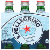 S.Pellegrino Mineral Water, Natural, Sparkling, 6 Each