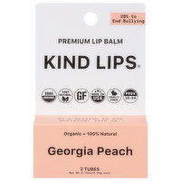 Kind Lips Lip Balm, Georgia Peach, Premium, 2 Each