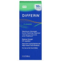 Differin Acne Foaming Cleanser, Maximum Strength, Cleanse, 5 Fluid ounce