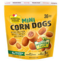 Foster Farms Corn Dogs, Poppin' Pepper Jack Flavor, Mini, 36 Each