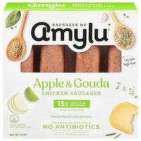 Amylu Apple & Gouda Chicken Sausages, 12 Ounce