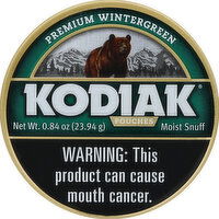 Kodiak Moist Snuff, Premium Wintergreen, Pouches, 0.82 Ounce