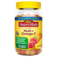 Nature Made Multi + Omega-3, Gummies, Strawberry, Lemon & Orange, 80 Each