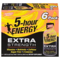 5-Hour Energy Energy Drink, Extra Strength, Strawberry Banana, 6 Pack, 6 Each