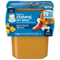 Gerber Natural for Baby Apple Peach Squash, 2 Pack, 2 Each