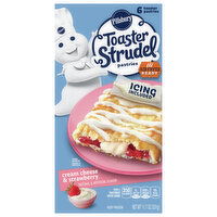 Pillsbury Toaster Strudel Toaster Pastries, Cream Cheese & Strawberry, 6 Each