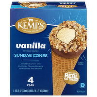 Kemps Sundae Cones, Vanilla, 4 Each