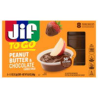 Jif To Go Spread, Peanut Butter & Chocolate Flavored, 8 Each