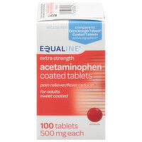 Equaline Acetaminophen, Extra Strength, 500 mg, Coated Tablets, 100 Each