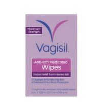 Vagisil Medicated Anti-Itch Wipes, 12 Each