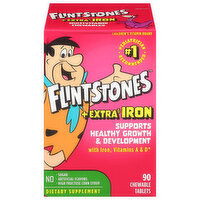 Flintstones Chewable Tablets +Extra Iron Supports Healthy Growth & Development with Iron Vitamins A & D, 90 Each