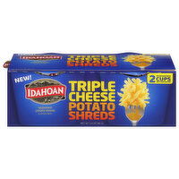 Idahoan Potato Shreds, Seasoned, Triple Cheese, 2 Each