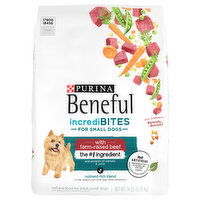 Beneful IncrediBites Dog Food, Natural, with Farm-Raised Beef, Small Dogs, Adult, 14 Pound