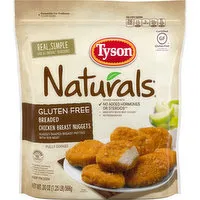 Tyson Naturals Naturals Gluten Free Breaded Frozen Chicken Breast Nuggets, 20 Ounce