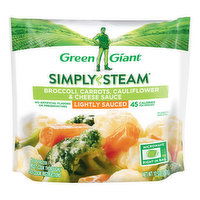 Green Giant Simply Steam Broccoli, Carrots, Cauliflower & Cheese Sauce, Lightly Sauced, 10 Ounce