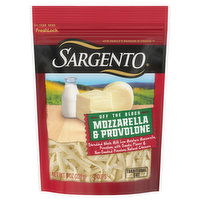 Sargento Shredded Cheese, Mozzarella & Provolone, Traditional Cut, 8 Each