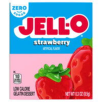 Jell-O Zero Sugar Strawberry Flavor Gelatin, 0.3 Ounce