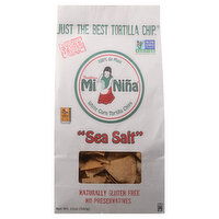 Mi Nina Tortilla Chips, White Corn, Sea Salt, 12 Ounce