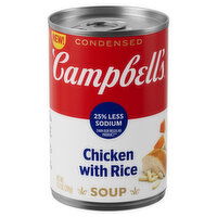 Campbell's® Condensed 25% Less Sodium Chicken with Rice Soup, 10.5 Ounce